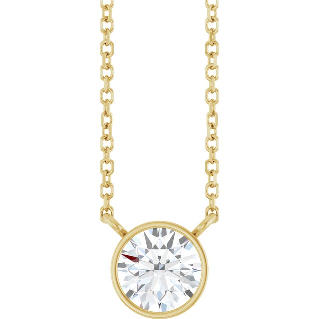 14K Yellow 3/4 CT Lab-Grown Diamond 16-18" Necklace