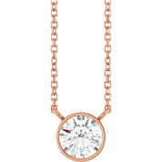 14K Rose 3/4 CT Lab-Grown Diamond 16-18" Necklace