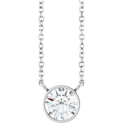 14K White 3/4 CT Lab-Grown Diamond 16-18" Necklace