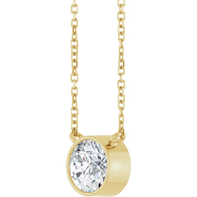 14K Yellow 1 CT Lab-Grown Diamond 16-18" Necklace