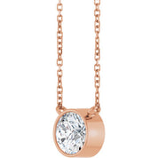 14K Rose 1 CT Lab-Grown Diamond 16-18" Necklace