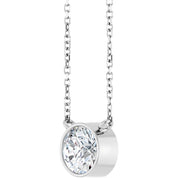 Sterling Silver 1 CT Lab-Grown Diamond 16-18" Necklace