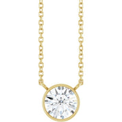 14K Yellow 1 CT Lab-Grown Diamond 16-18" Necklace