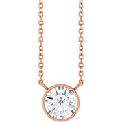 14K Rose 1 CT Lab-Grown Diamond 16-18" Necklace