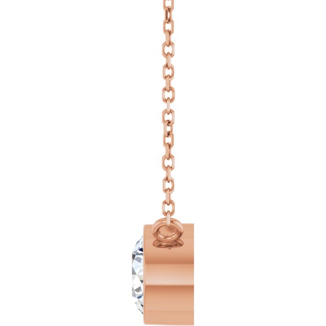14K Rose 1 CT Lab-Grown Diamond 16-18" Necklace