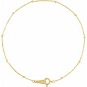 10K Yellow Gold Box and Satellite Bead Cable Chains 7" Length
