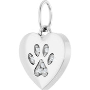 Platinum .02 CTW Natural Diamond Cat Mom Paw Print Heart Pendant
