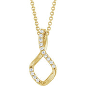 14K Yellow 1/5 CTW Natural Diamond Freeform 16-18" Necklace