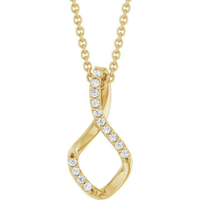 14K Yellow 1/5 CTW Natural Diamond Freeform 16-18" Necklace