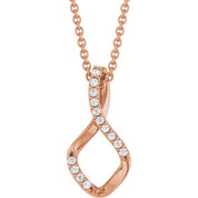 14K Rose 1/5 CTW Natural Diamond Freeform 16-18" Necklace