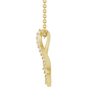 14K Yellow 1/5 CTW Natural Diamond Freeform 16-18" Necklace