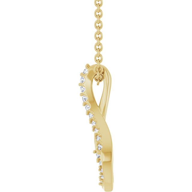 14K Yellow 1/5 CTW Natural Diamond Freeform 16-18" Necklace