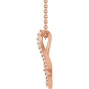 14K Rose 1/5 CTW Natural Diamond Freeform 16-18" Necklace