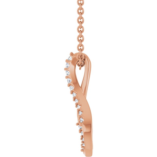 14K Rose 1/5 CTW Natural Diamond Freeform 16-18" Necklace