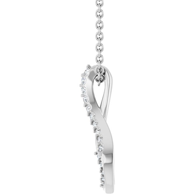 14K White 1/5 CTW Natural Diamond Freeform 16-18" Necklace