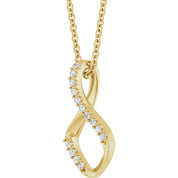 14K Yellow 1/5 CTW Natural Diamond Freeform 16-18" Necklace