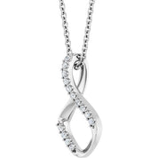 Sterling Silver 1/5 CTW Natural Diamond Freeform 16-18" Necklace