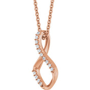 14K Rose 1/5 CTW Natural Diamond Freeform 16-18" Necklace