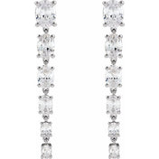 14K White 3 1/4 Lab-Grown Diamond Earrings