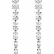 14K White 3 1/4 Lab-Grown Diamond Earrings