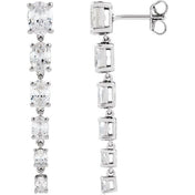 14K White 3 1/4 Lab-Grown Diamond Earrings