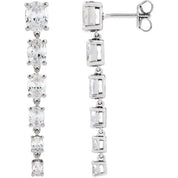 14K White 3 1/4 Lab-Grown Diamond Earrings