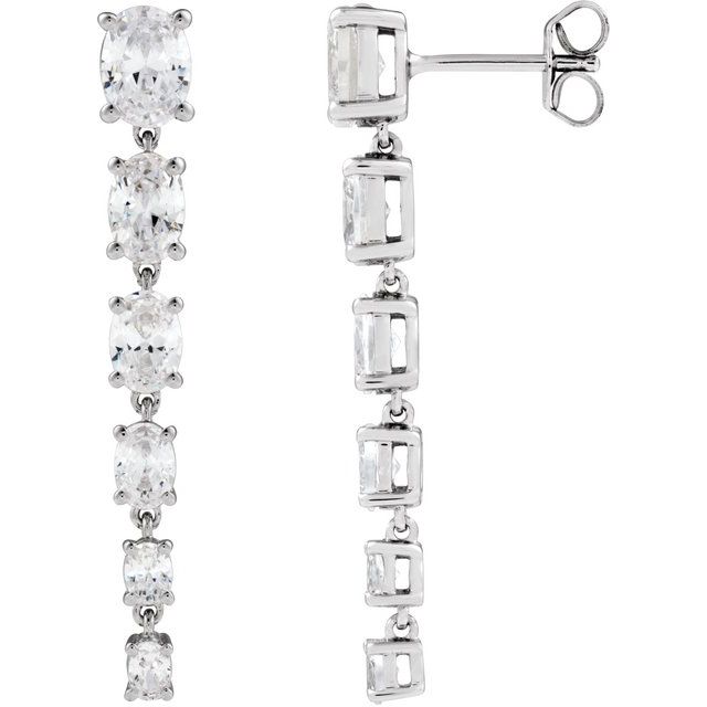 14K White 3 1/4 Lab-Grown Diamond Earrings