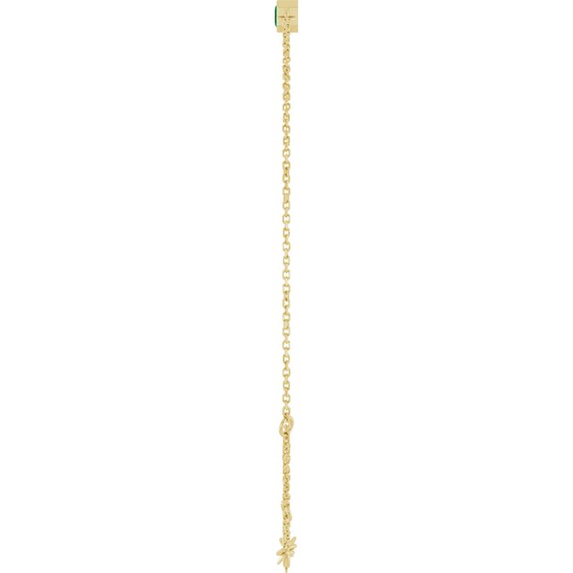 14K Yellow Lab-Grown Emerald  6 1/2-7-1/2" Bracelet