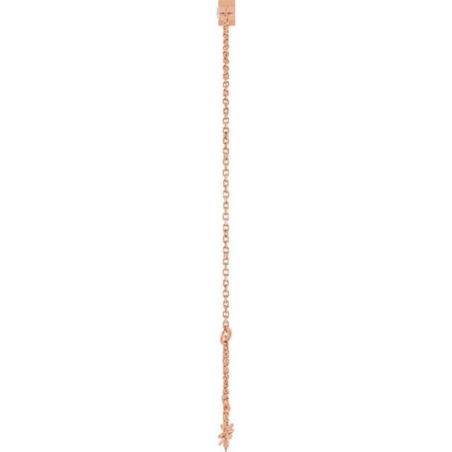 14K Rose Natural White Sapphire  6 1/2-7-1/2" Bracelet