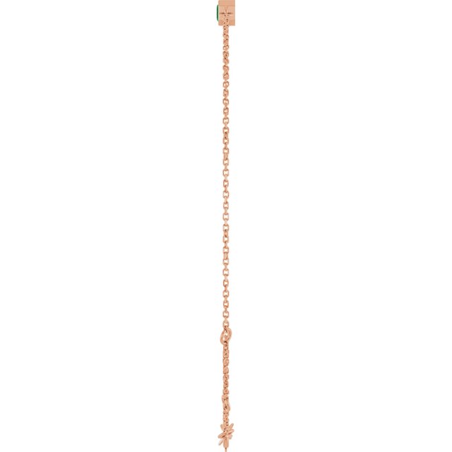 14K Rose Natural Emerald  6 1/2-7-1/2" Bracelet