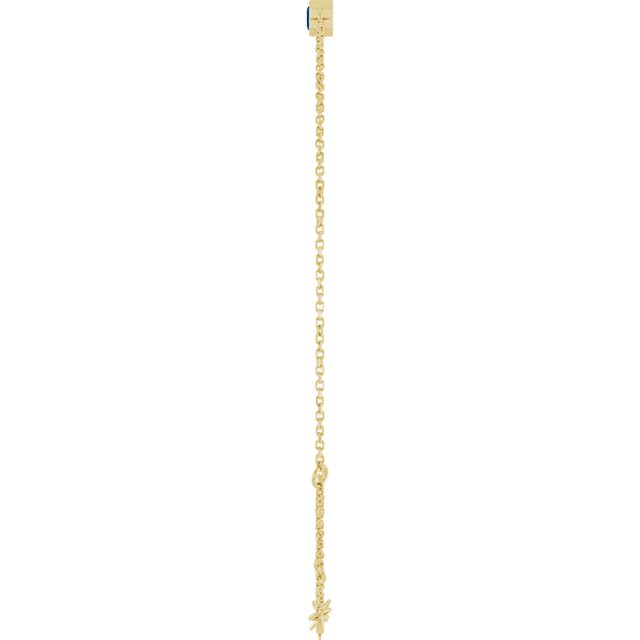 14K Yellow Lab-Grown Blue Sapphire  6 1/2-7-1/2" Bracelet