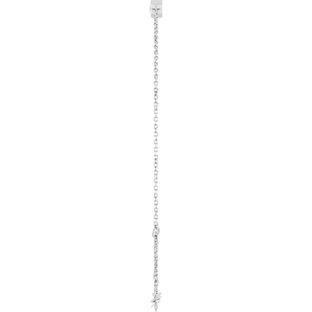 14K White Natural White Sapphire  6 1/2-7-1/2" Bracelet