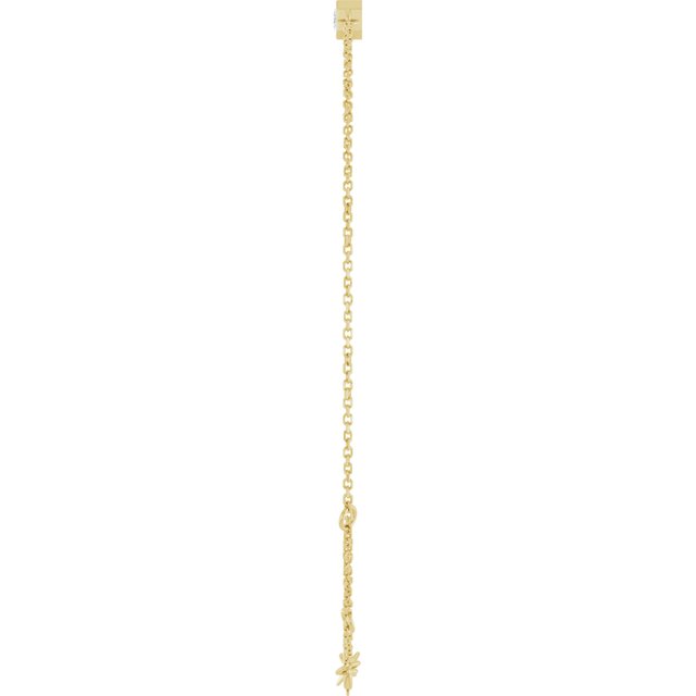 14K Yellow Natural White Sapphire  6 1/2-7-1/2" Bracelet