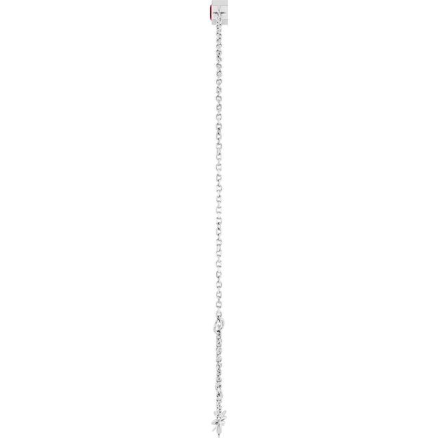 14K White Lab-Grown Ruby  6 1/2-7-1/2" Bracelet