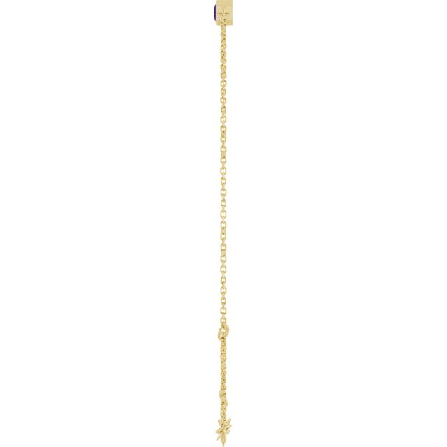 14K Yellow Natural Amethyst  6 1/2-7-1/2" Bracelet