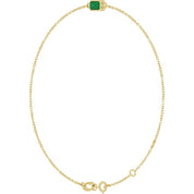 14K Yellow Lab-Grown Emerald  6 1/2-7-1/2" Bracelet