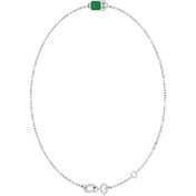 14K White Lab-Grown Emerald  6 1/2-7-1/2" Bracelet