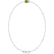 14K White Natural Peridot  6 1/2-7-1/2" Bracelet