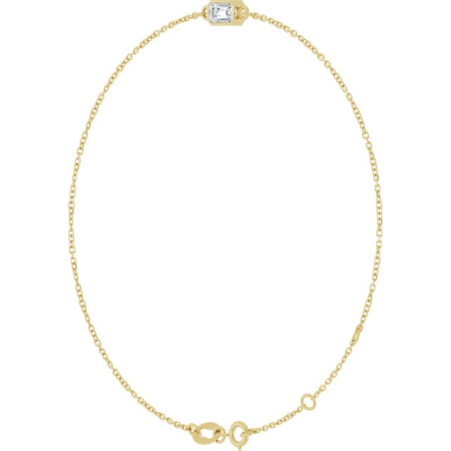 14K Yellow Natural White Sapphire  6 1/2-7-1/2" Bracelet