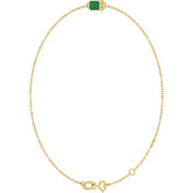 14K Yellow Natural Emerald  6 1/2-7-1/2" Bracelet
