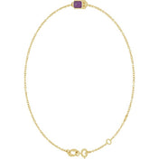 14K Yellow Lab-Grown Alexandrite  6 1/2-7-1/2" Bracelet