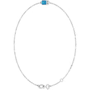 14K White Natural Blue Zircon  6 1/2-7-1/2" Bracelet