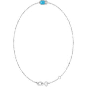 14K White Natural Aquamarine  6 1/2-7-1/2" Bracelet