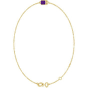 14K Yellow Natural Amethyst  6 1/2-7-1/2" Bracelet