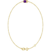 14K Yellow Natural Amethyst  6 1/2-7-1/2" Bracelet