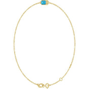 14K Yellow Natural Aquamarine  6 1/2-7-1/2" Bracelet
