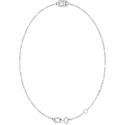 14K White Natural White Sapphire  6 1/2-7-1/2" Bracelet