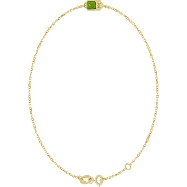 14K Yellow Natural Peridot  6 1/2-7-1/2" Bracelet