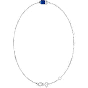14K White Lab-Grown Blue Sapphire  6 1/2-7-1/2" Bracelet