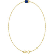 14K Yellow Lab-Grown Blue Sapphire  6 1/2-7-1/2" Bracelet